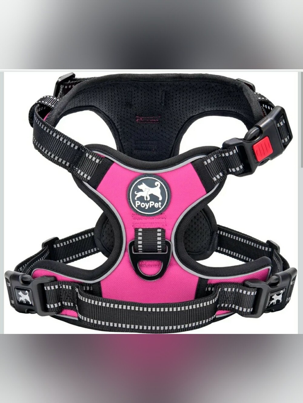Small Pink No Pull Dog Harness, Adjustable Padded Vest, Front Lead No Choke Safe